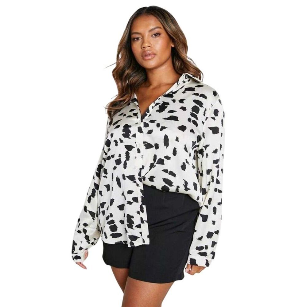 Influence Womens/Ladies Satin Relaxed Fit Shirt / Cream